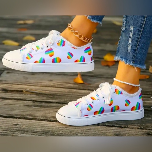 Rainbow Heart Canvas Shoes - Picture 6 of 7